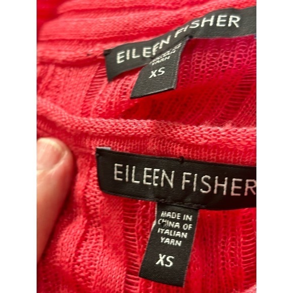 Eileen Fisher linen/silk lightweight sweater set, coral, extra small, classic - Picture 7 of 8